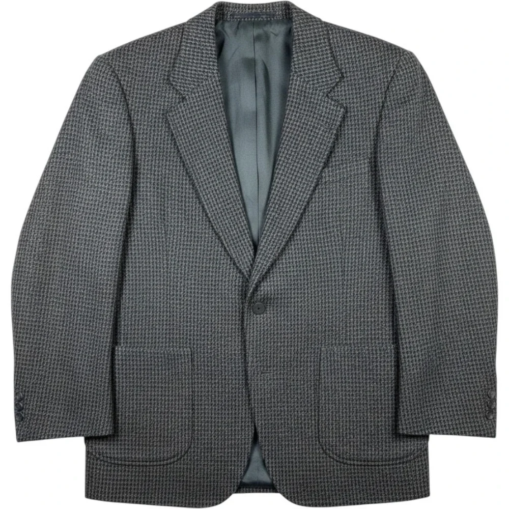 Vintage 80s Woolrich Sport Coat Blazer Mens 42R Wool Tweed Houndstooth USA Made